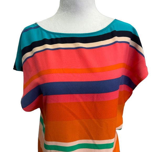 Twelfth Street By Cynthia Vincent 100% Silk Multi Colour Shift Dress Size S - Picture 4 of 11